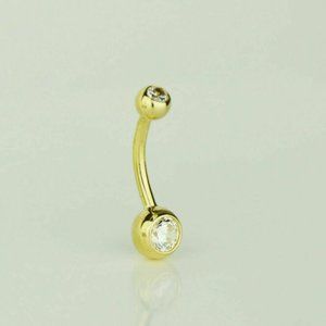 Solid 14k Yellow or White Gold Belly Button Ball Body Jewelry Piercing